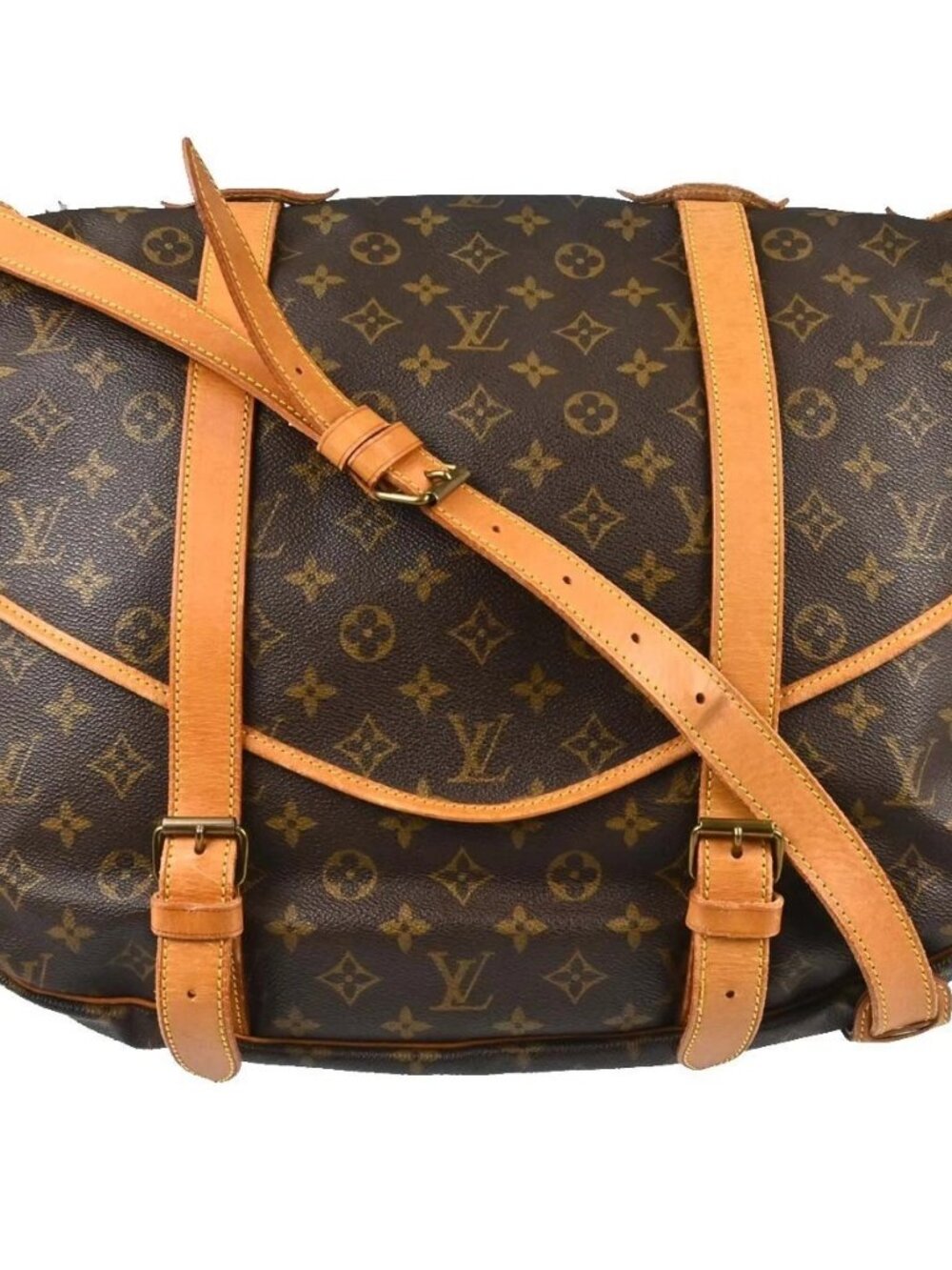 Best06 LOUIS VUITTON MONOGRAM SAUMUR 43 MESSENGER BAG M42252 AR8812 NQ10360